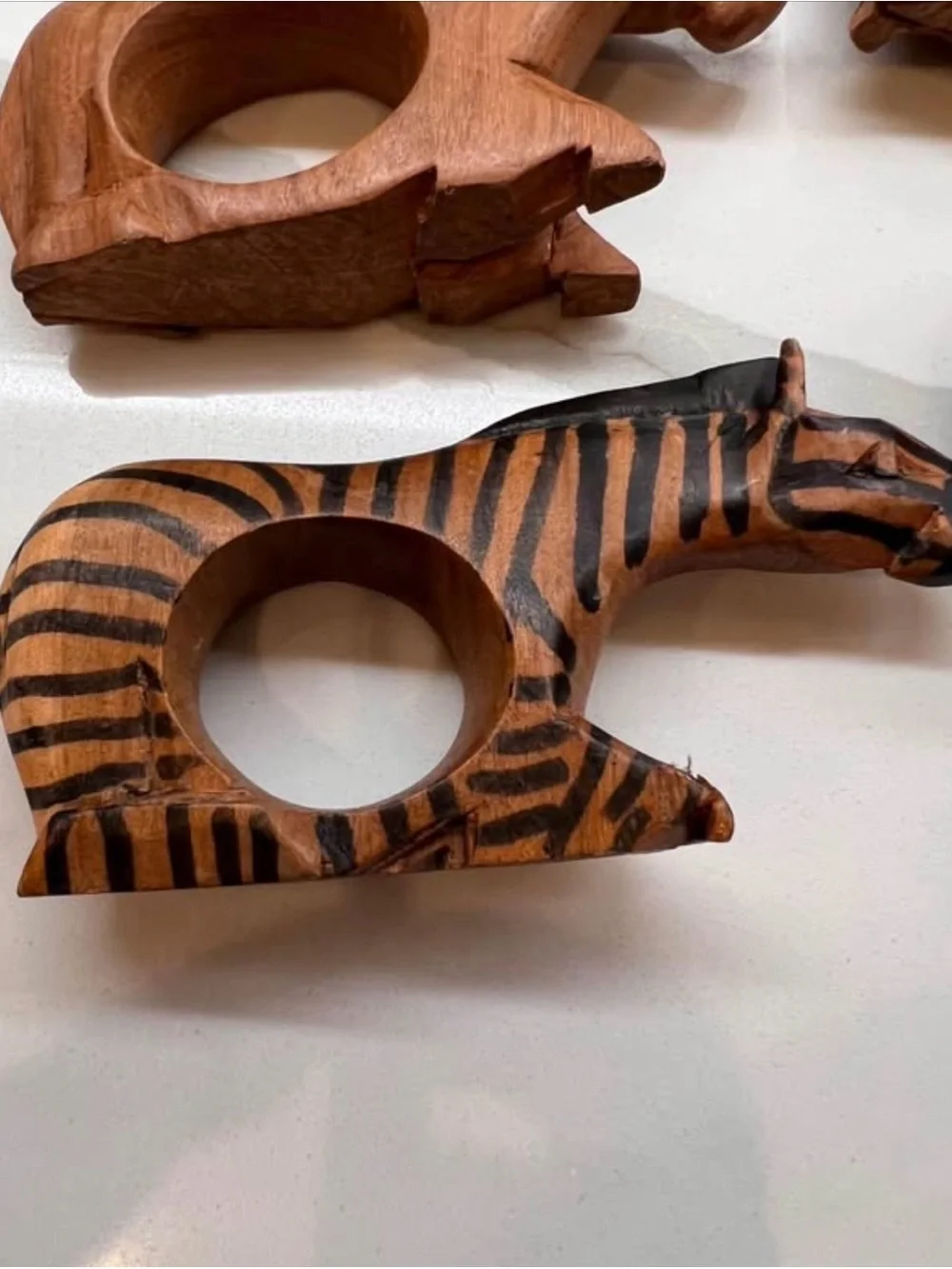 Wood napkin rings Hand carved wood